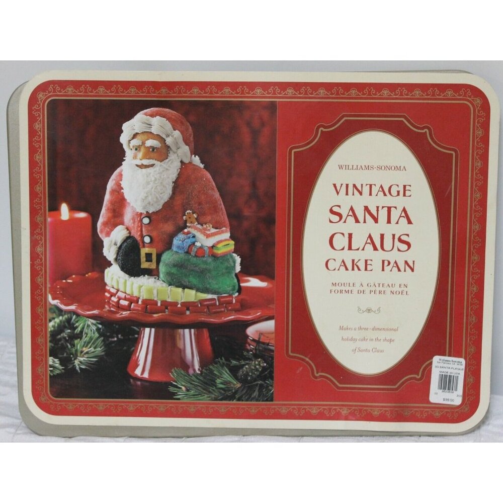 Nordic Ware Vintage Santa 3D Cake Pan Williams Sonoma Holiday Christmas 10-cup